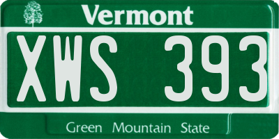 VT license plate XWS393