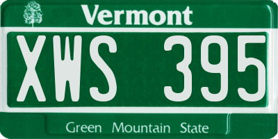 VT license plate XWS395