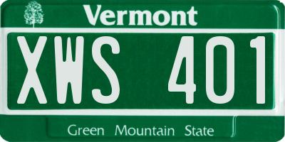 VT license plate XWS401