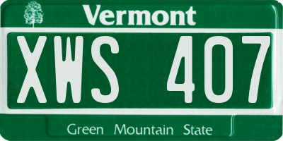 VT license plate XWS407