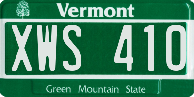 VT license plate XWS410