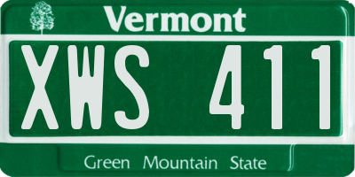 VT license plate XWS411