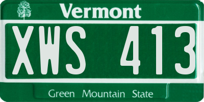 VT license plate XWS413