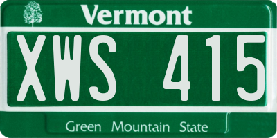 VT license plate XWS415