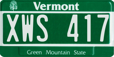 VT license plate XWS417