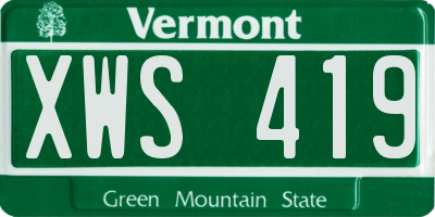 VT license plate XWS419