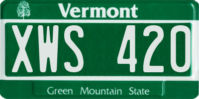 VT license plate XWS420