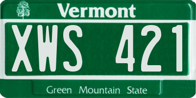 VT license plate XWS421