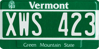 VT license plate XWS423