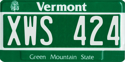VT license plate XWS424