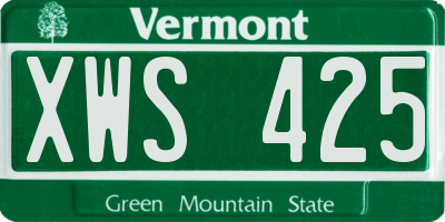 VT license plate XWS425