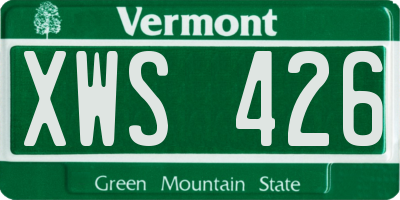 VT license plate XWS426