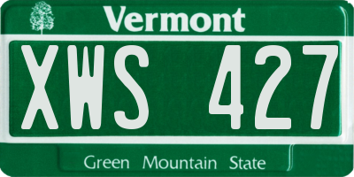 VT license plate XWS427