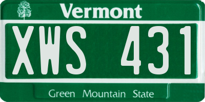 VT license plate XWS431