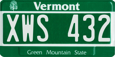 VT license plate XWS432