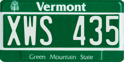 VT license plate XWS435