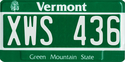 VT license plate XWS436