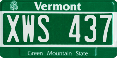 VT license plate XWS437