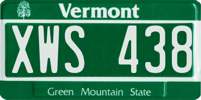 VT license plate XWS438