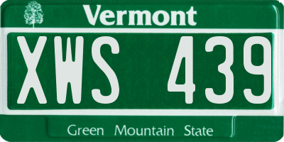 VT license plate XWS439