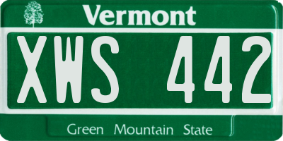 VT license plate XWS442