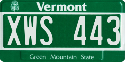 VT license plate XWS443