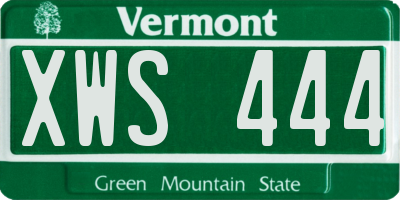 VT license plate XWS444