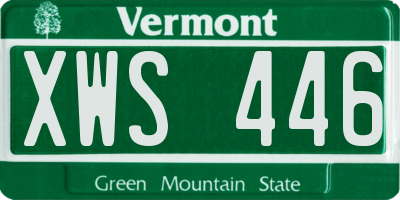 VT license plate XWS446