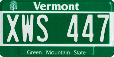 VT license plate XWS447