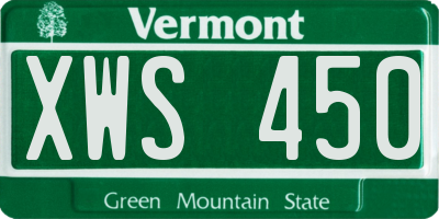 VT license plate XWS450