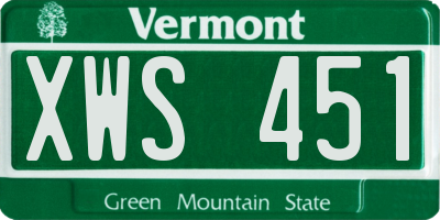 VT license plate XWS451