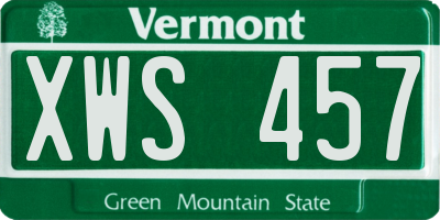 VT license plate XWS457