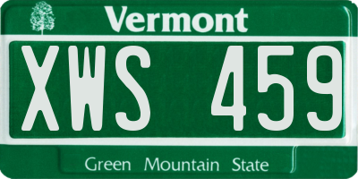 VT license plate XWS459