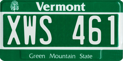 VT license plate XWS461
