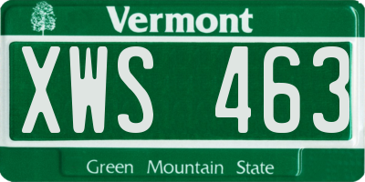 VT license plate XWS463