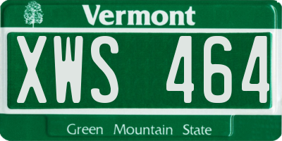 VT license plate XWS464