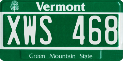 VT license plate XWS468