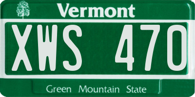 VT license plate XWS470