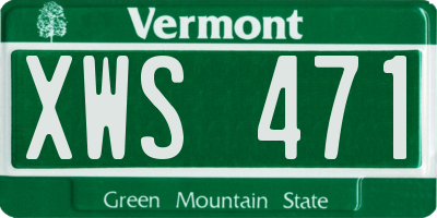 VT license plate XWS471