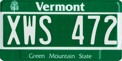 VT license plate XWS472