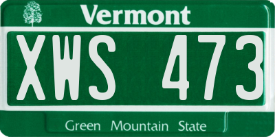 VT license plate XWS473