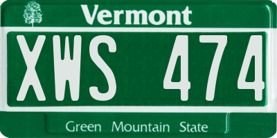 VT license plate XWS474