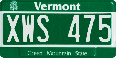 VT license plate XWS475