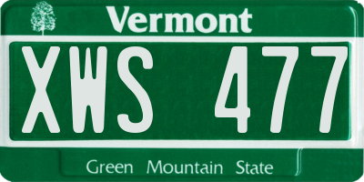 VT license plate XWS477