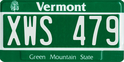 VT license plate XWS479