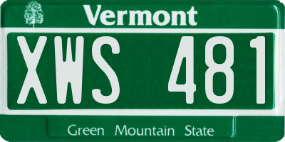 VT license plate XWS481