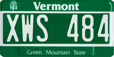 VT license plate XWS484