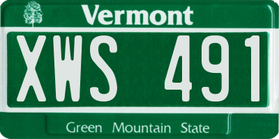 VT license plate XWS491
