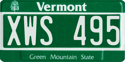VT license plate XWS495