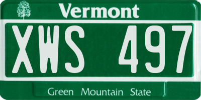 VT license plate XWS497